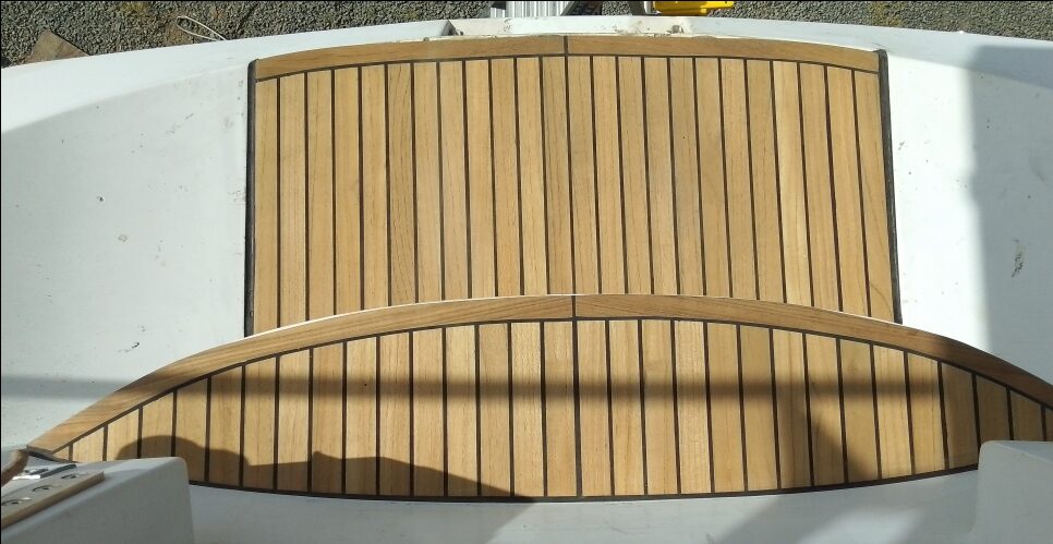 Companionway steps rebuilt by hand in solid teak
